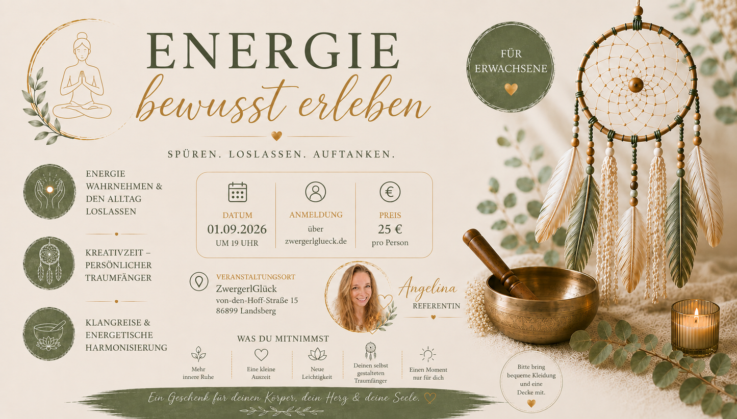 Energie bewusst erleben – Workshop mit Angelina